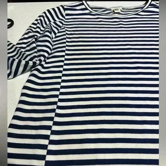 J. Crew Factory Women’s pullover dress striped navy/white Medium casual preppy - Picture 8 of 8